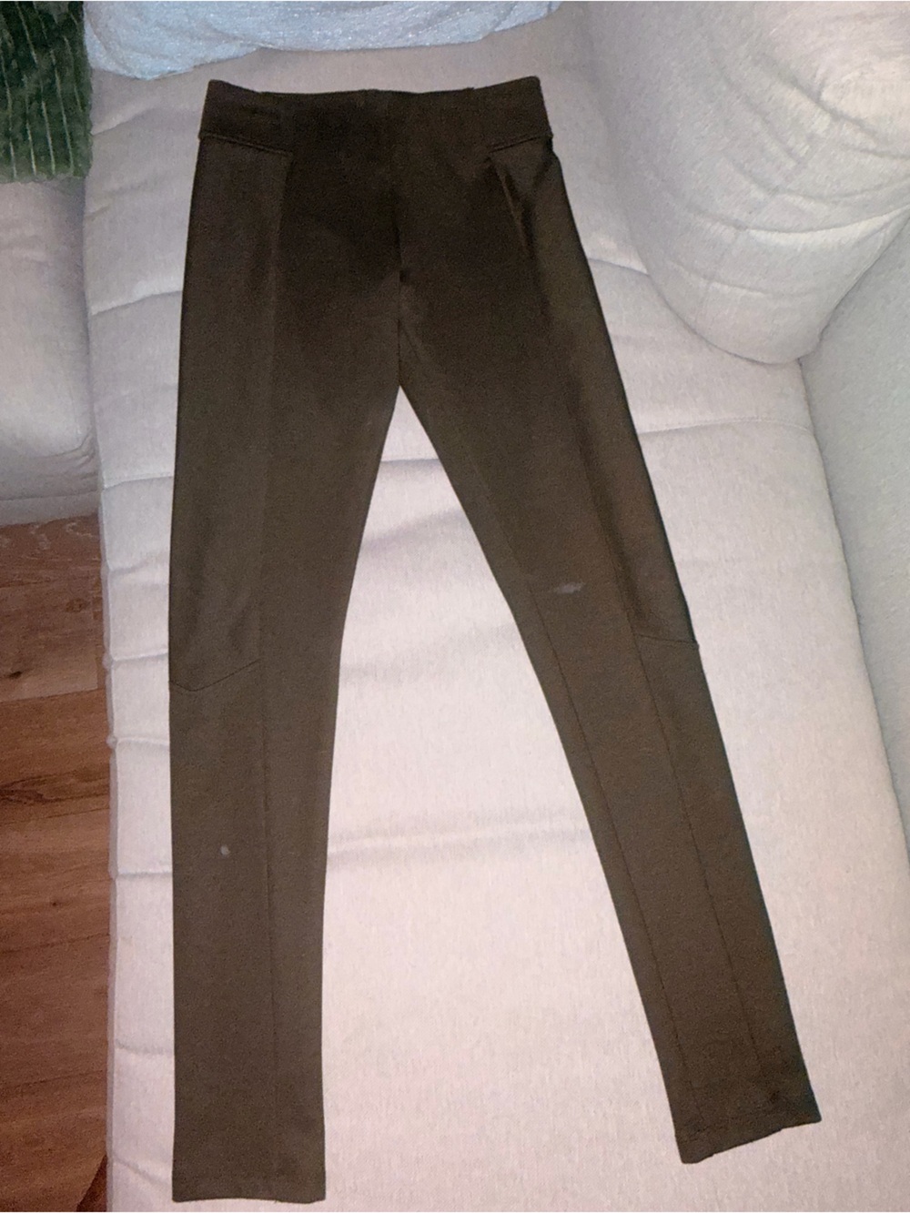 WoMen's Olive Green Stretch Ponte Pants